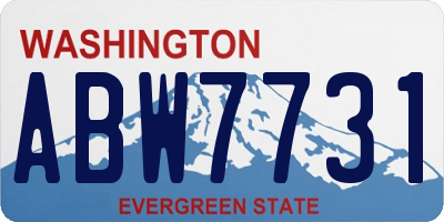 WA license plate ABW7731