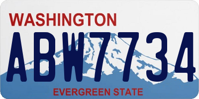 WA license plate ABW7734