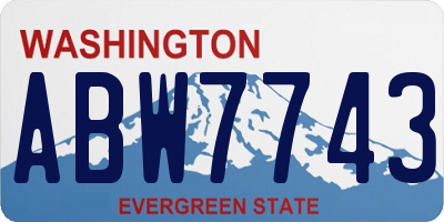 WA license plate ABW7743