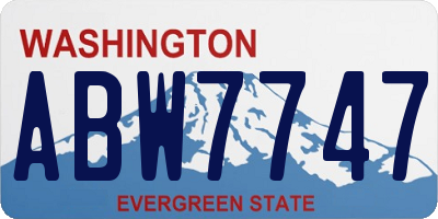 WA license plate ABW7747