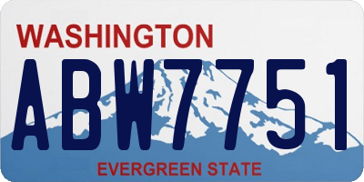 WA license plate ABW7751