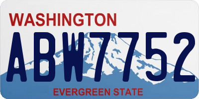 WA license plate ABW7752