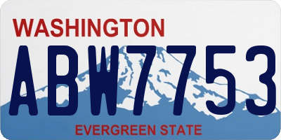 WA license plate ABW7753