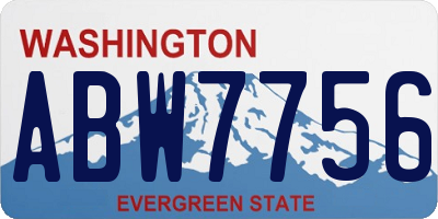 WA license plate ABW7756
