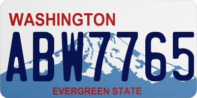 WA license plate ABW7765