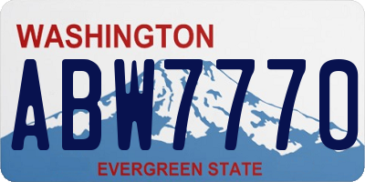 WA license plate ABW7770