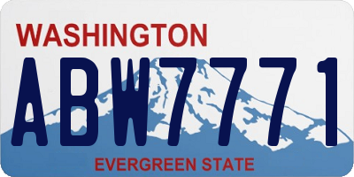 WA license plate ABW7771