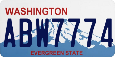 WA license plate ABW7774