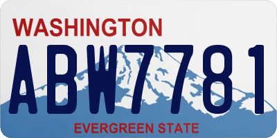 WA license plate ABW7781