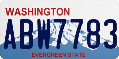 WA license plate ABW7783