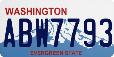 WA license plate ABW7793