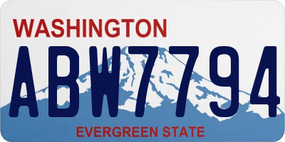 WA license plate ABW7794