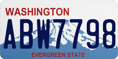 WA license plate ABW7798