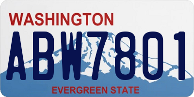WA license plate ABW7801