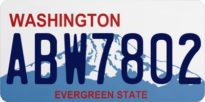 WA license plate ABW7802