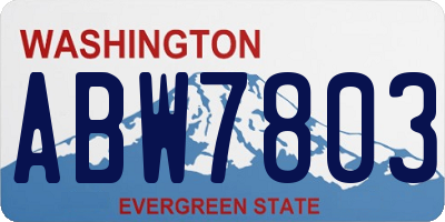 WA license plate ABW7803
