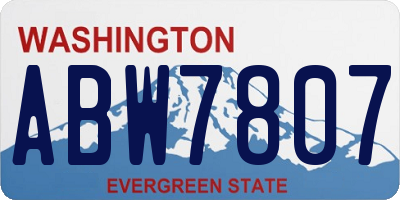 WA license plate ABW7807
