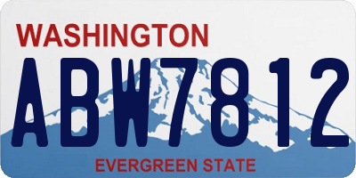 WA license plate ABW7812