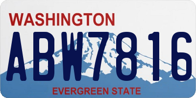WA license plate ABW7816
