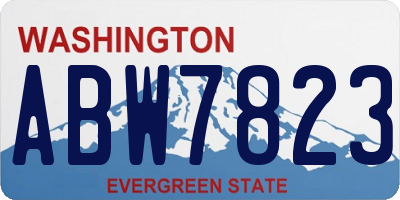 WA license plate ABW7823