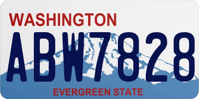 WA license plate ABW7828