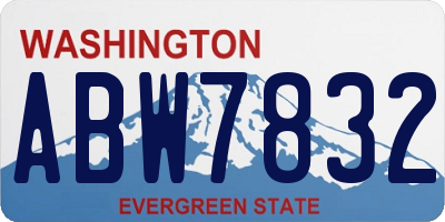 WA license plate ABW7832