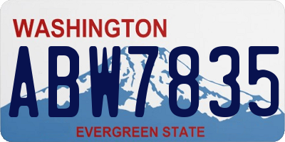 WA license plate ABW7835