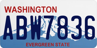 WA license plate ABW7836
