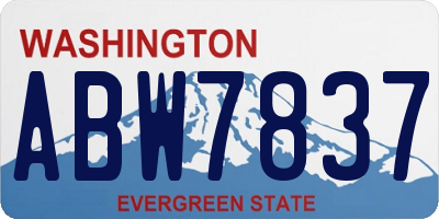 WA license plate ABW7837