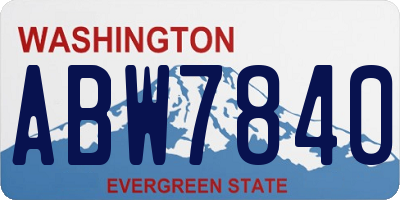 WA license plate ABW7840