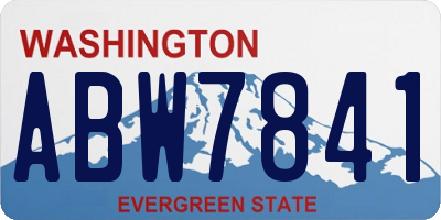 WA license plate ABW7841
