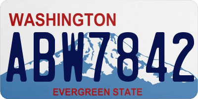 WA license plate ABW7842