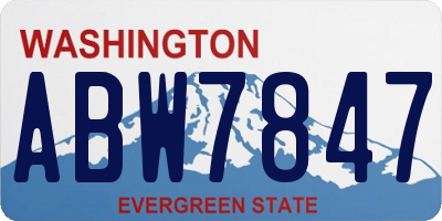 WA license plate ABW7847