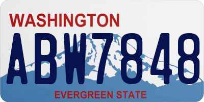 WA license plate ABW7848