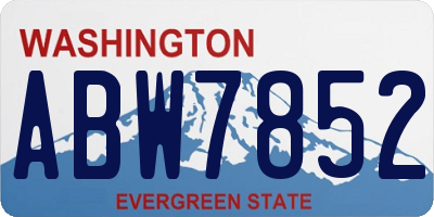WA license plate ABW7852