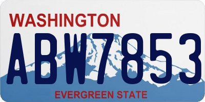 WA license plate ABW7853
