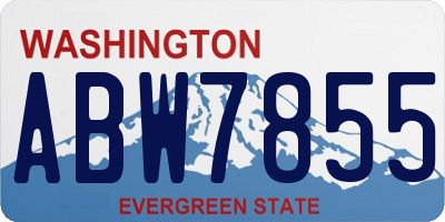 WA license plate ABW7855