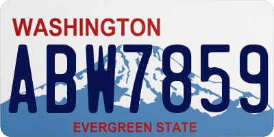 WA license plate ABW7859