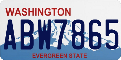 WA license plate ABW7865