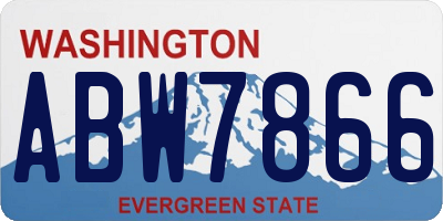 WA license plate ABW7866