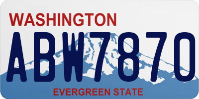 WA license plate ABW7870