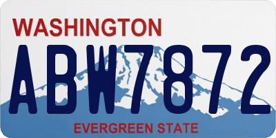 WA license plate ABW7872