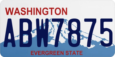WA license plate ABW7875