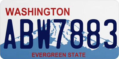 WA license plate ABW7883