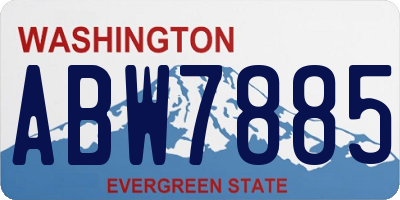 WA license plate ABW7885