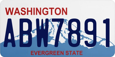 WA license plate ABW7891