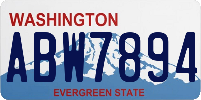 WA license plate ABW7894