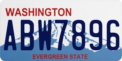 WA license plate ABW7896