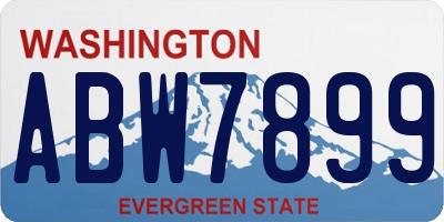 WA license plate ABW7899