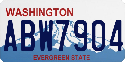 WA license plate ABW7904